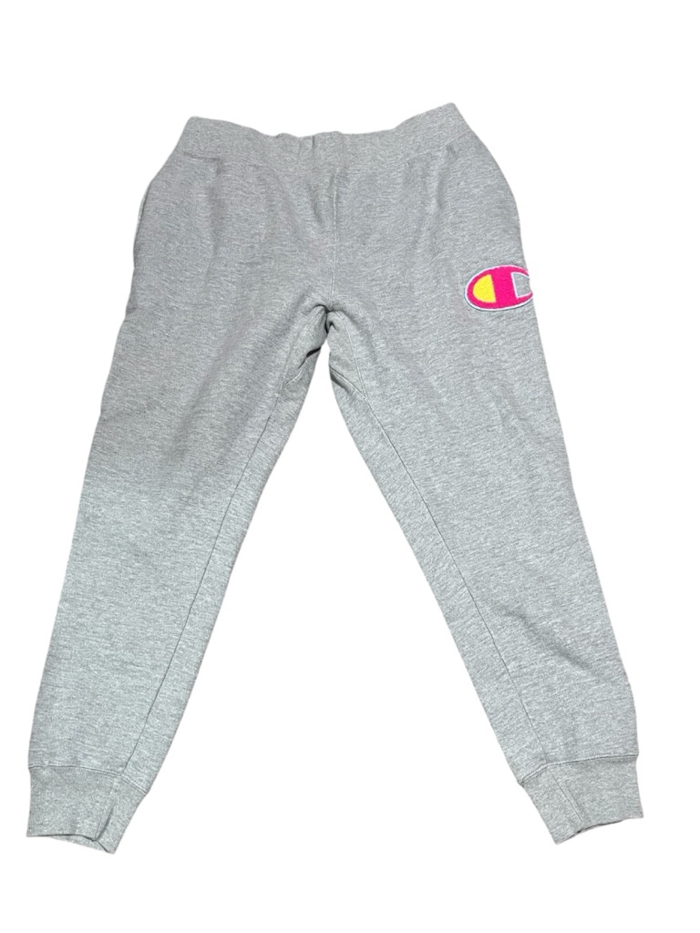 Champion Reverse Weave Chenille C Logo Grey Jogger Sweatpants XXL